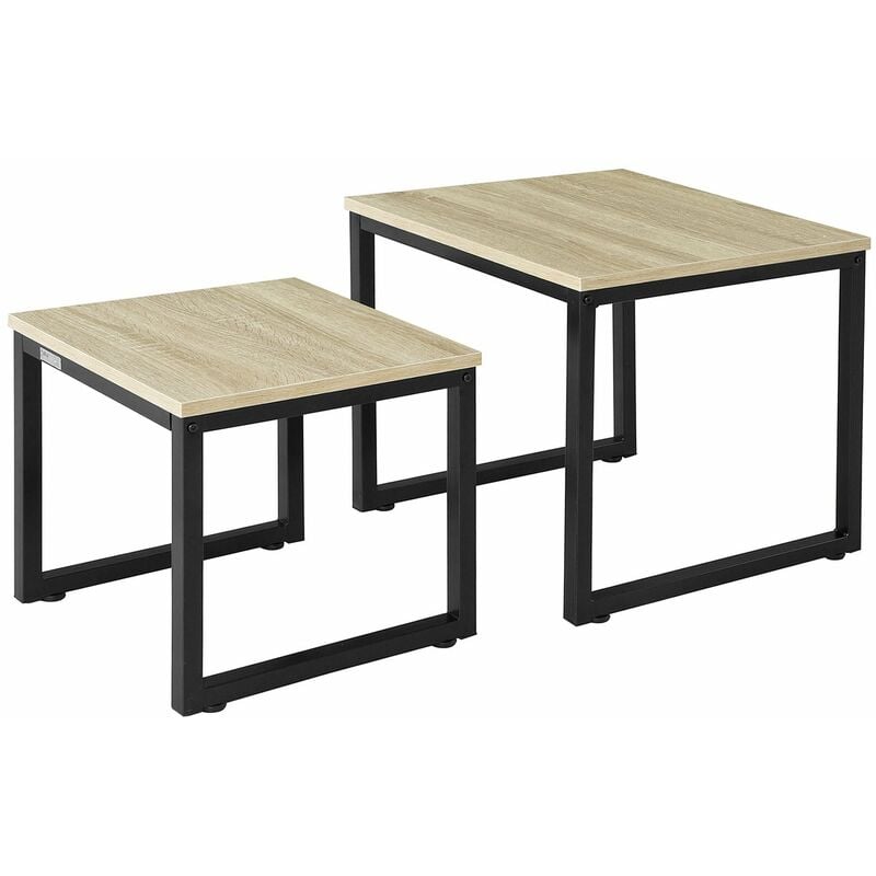 foto del prodotto sobuy set tavolini soggiorno tavolinetto da salotto l50p50a50cm,legno fbt42 n