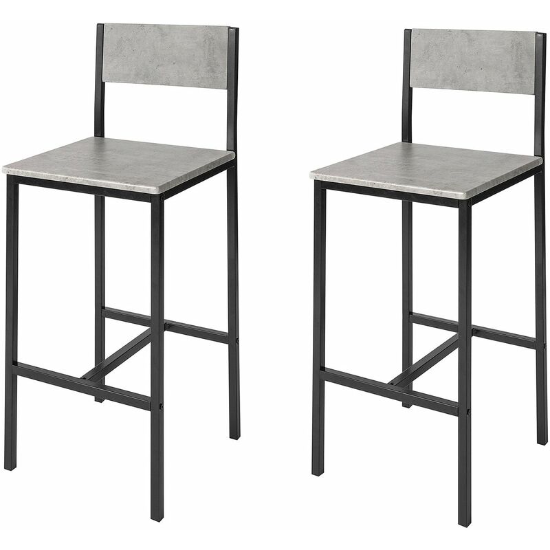 foto del prodotto sobuy sgabello alto sgabello bar sgabelli bar legno 2 pezzi grigio fst53 hgx2