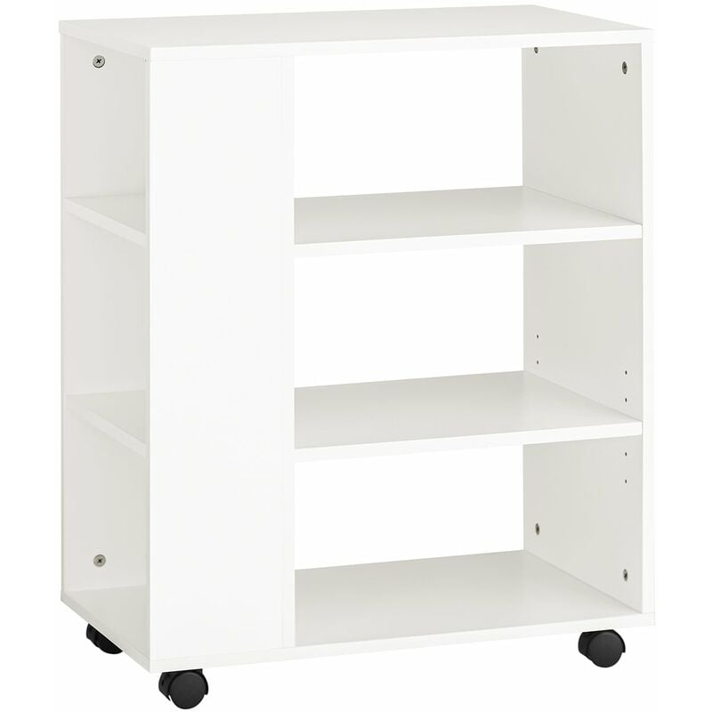 foto del prodotto sobuy tavolino salotto con ruote,porta stampante, bianco,altezza 75 cm, fbt68 