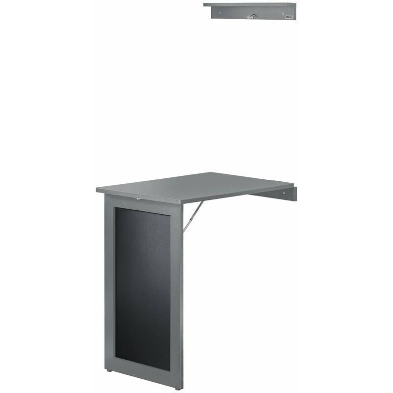 foto del prodotto sobuy tavolo a muro tavolo pieghevole tavolo cucina con lavagna colore grigio fwt20 hg
