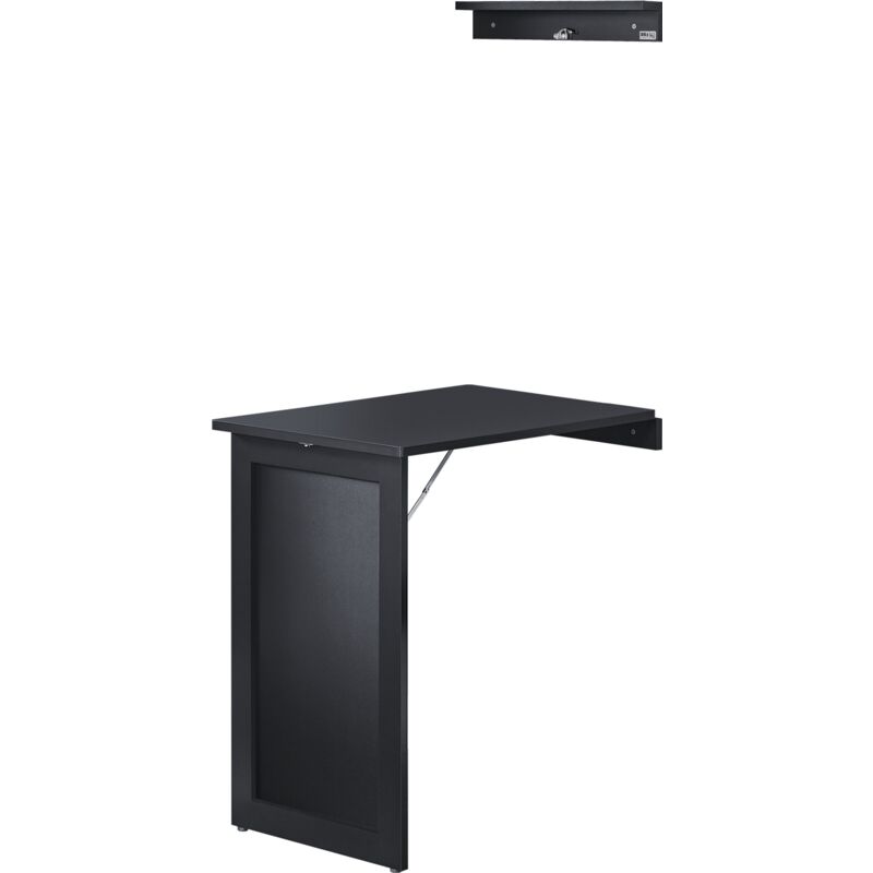 foto del prodotto sobuy tavolo a muro tavolo pieghevole tavolo cucina con lavagna colore nerofwt20 sch