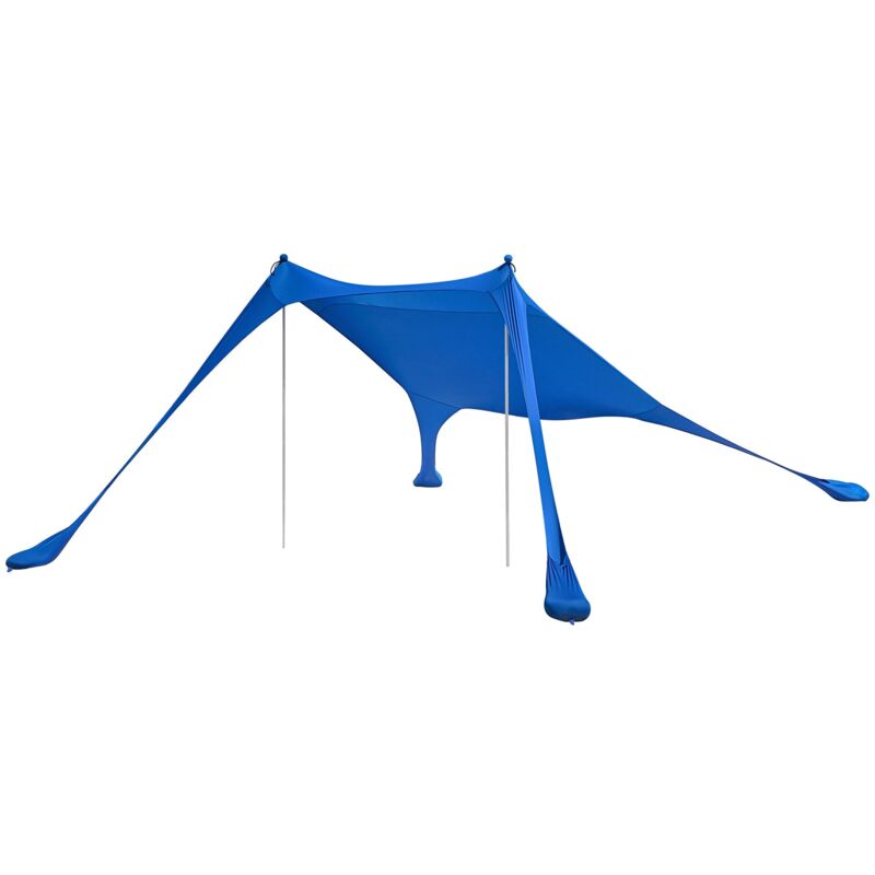 foto del prodotto sobuy tenda da spiaggia portatile tenda parasole spiaggia con protezione dai raggi uv upf 30 blu ozt01 db
