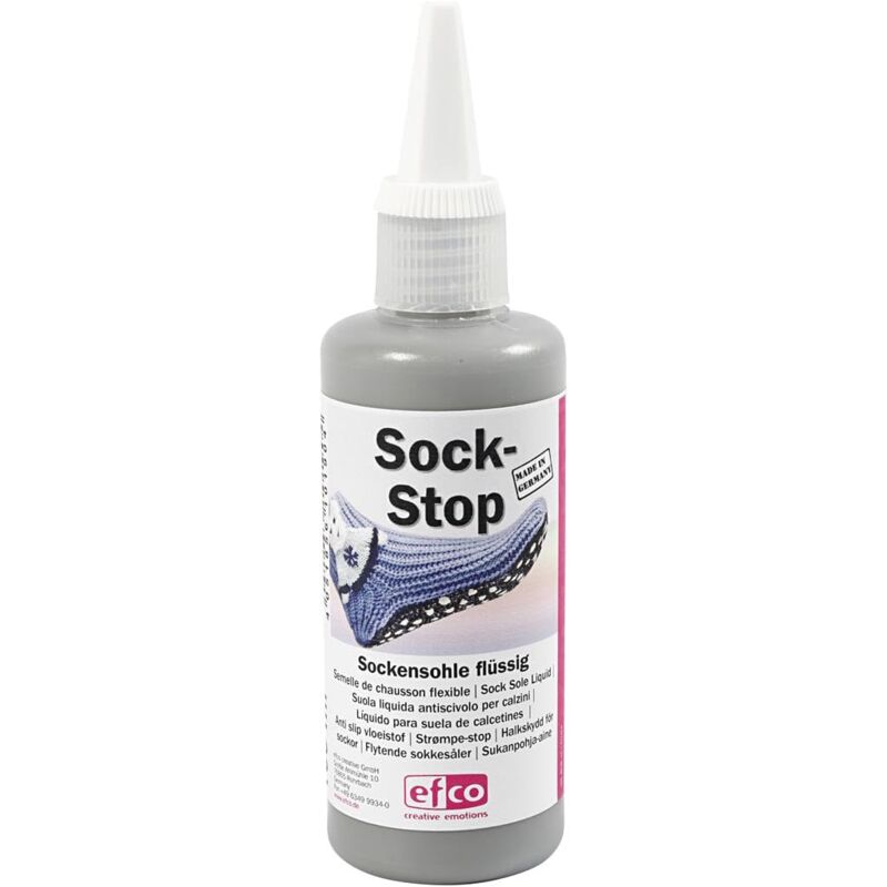 foto del prodotto sock-stop, suola calza liquido, grigio, confezione da 1 1 x 100 ml - efco