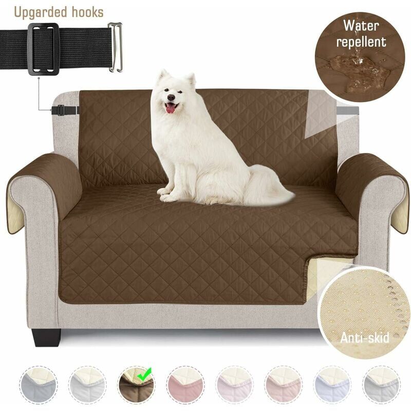 foto del prodotto soekavia copridivano copridivano copridivano impermeabile copridivano con elastico antiscivolo cane antiusura marrone, 2 posti 