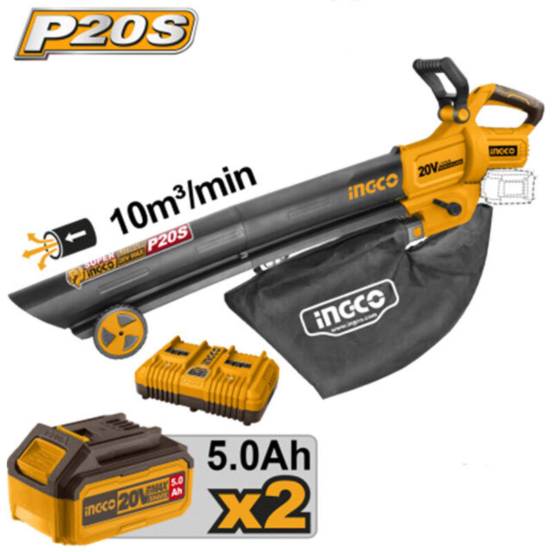 foto del prodotto soffiatore a batteria 40v con batterie da 5 ah ingco cabli20035