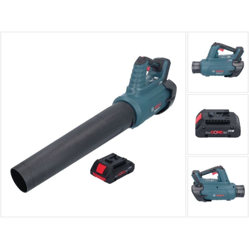 foto del prodotto soffiatore a batteria senza spazzole bosch gbl 18v 750 professional 18 v biturbo 1x batteria procore da 4,0 ah senza caricabatterie