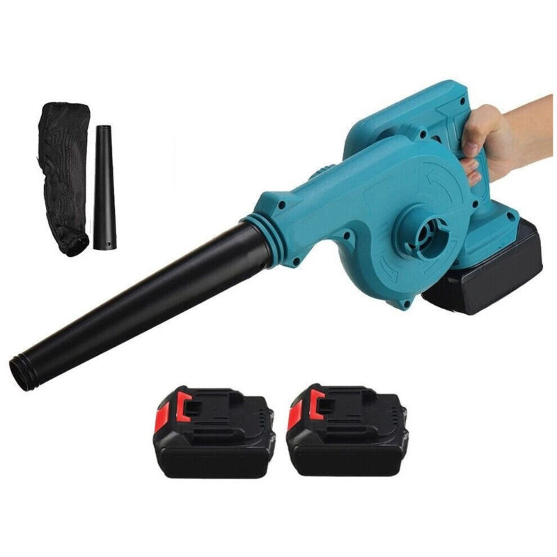 foto del prodotto soffiatore aspiratore per foglie a doppia batteria ricaricabile 20v 2.0ah - - trade shop traesio