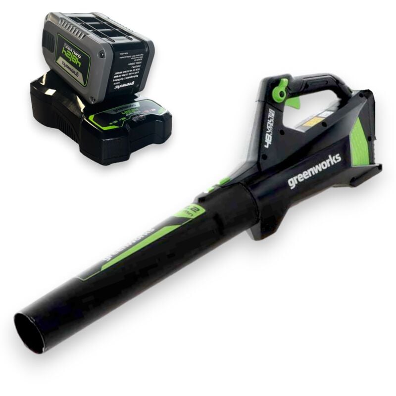 foto del prodotto soffiatore assiale a batteria 48v con kit batteria e caricatore greenworks gd48abk2