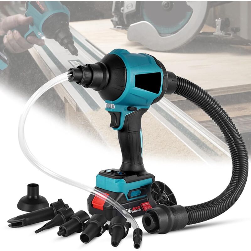 foto del prodotto soffiatore elettrico ad aria compressa da 1000 w, soffiatore senza spazzole e senza fili, soffiatore per foglie con 2 batterie e 1 caricabatterie,