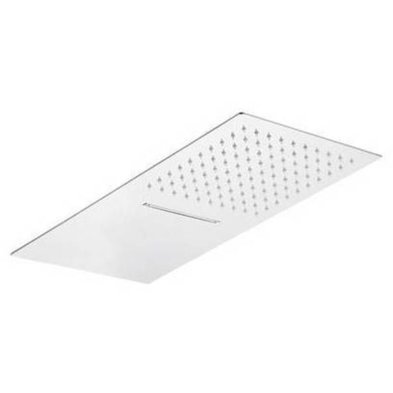 foto del prodotto soffione 2 getti rettangolare ultra piatto acciaio inox misura mm 500x250x3