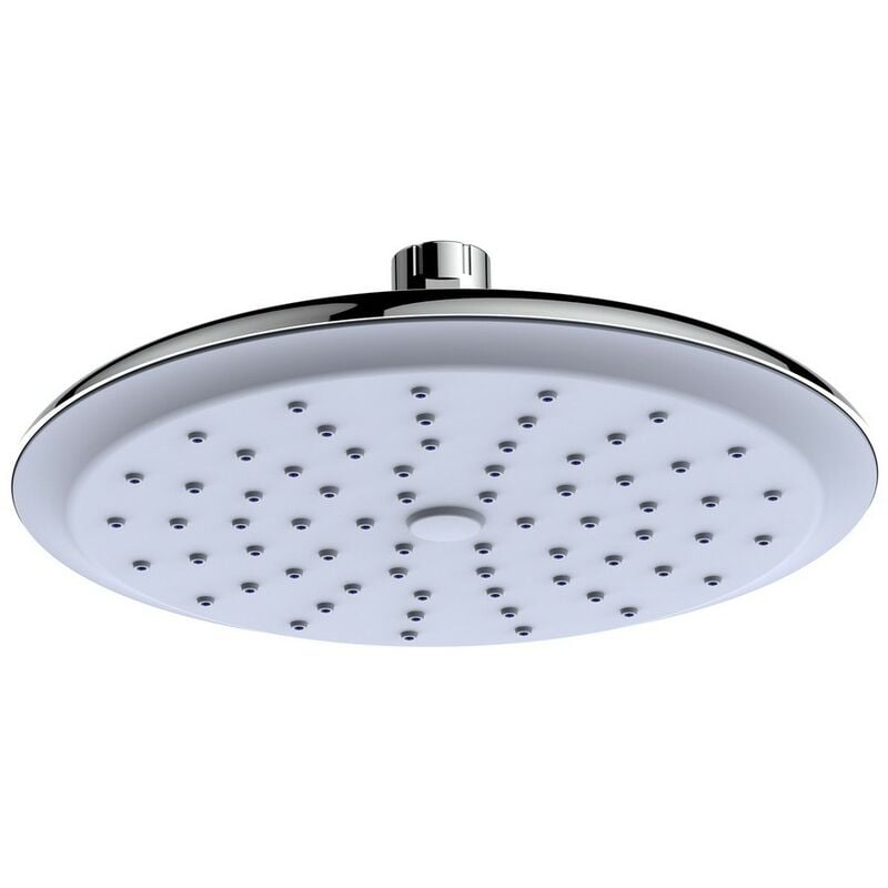foto del prodotto soffione cromato e grigio con sistema autopulizia calcare serie kratos