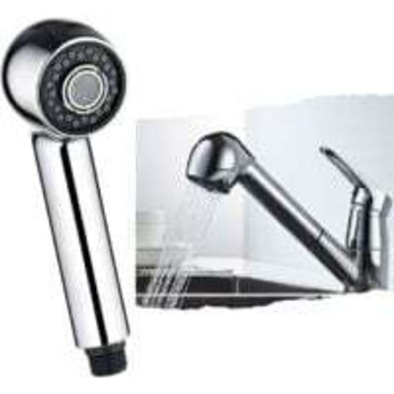 foto del prodotto soffione di ricambio per rubinetto da cucina, soffione doccia estraibile, rubinetto a 2 funzioni, ugello di spruzzo universale, raccordo per