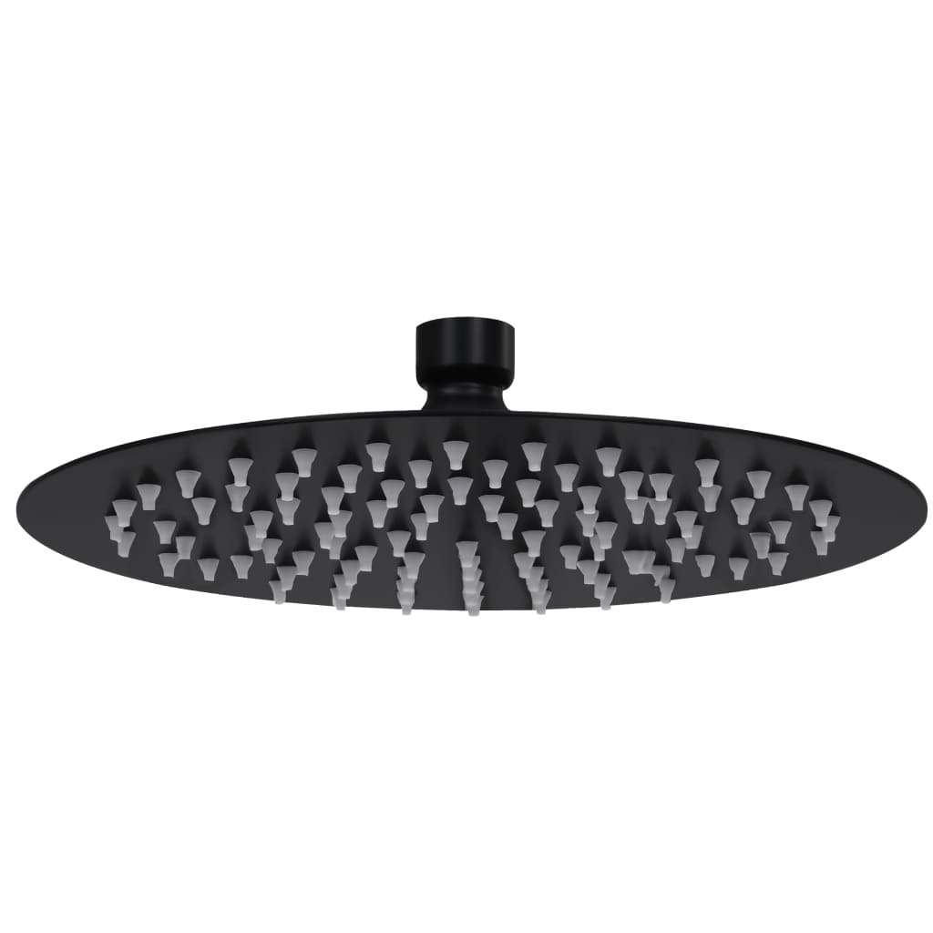 foto del prodotto soffione doccia a pioggia soffione doccia soffione doccia a mano accessorio per il bagno acciaio inossidabile 20 cm rotondo nero 02 0002072