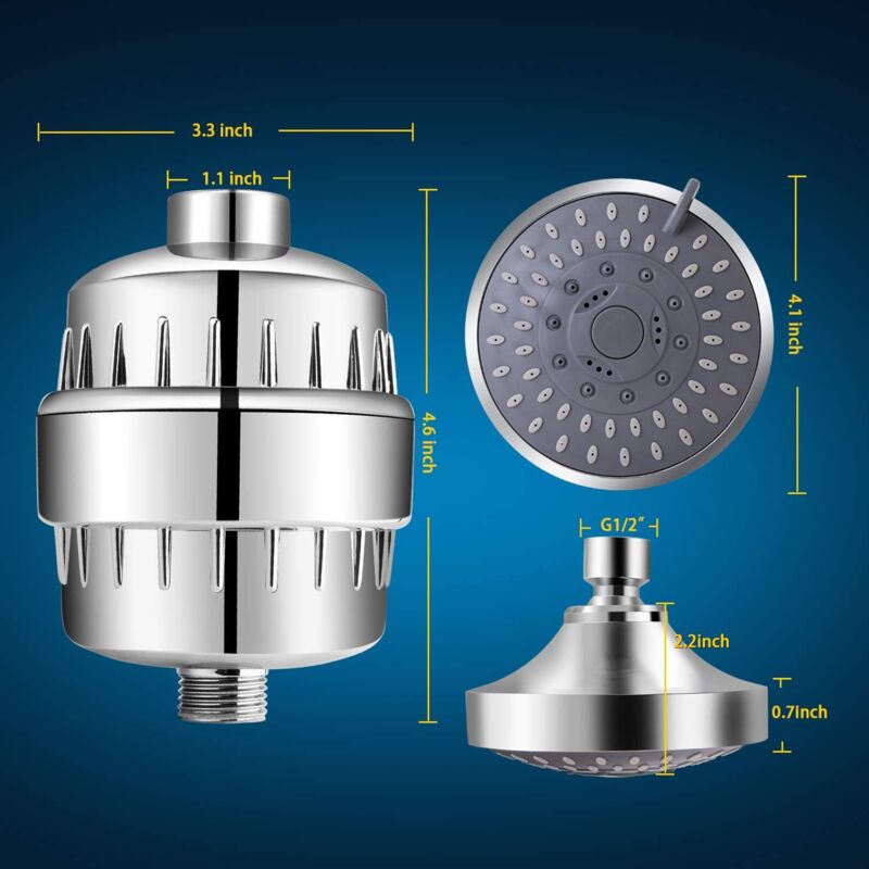 foto del prodotto soffione doccia ad alta pressione con set filtro