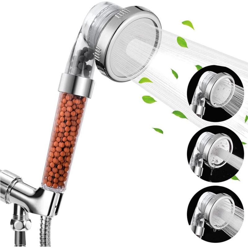 foto del prodotto soffione doccia con filtro per acqua dura, soffione doccia ad alta pressione a 3 modalit con doccetta portatile, soffione doccia addolcitore d acqua