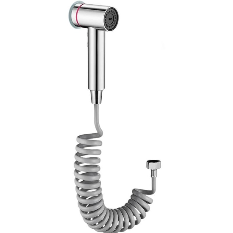 foto del prodotto soffione doccia con tubo flessibile da 2 m, kit di spruzzatore ad alta pressione per bidet portatile e regolabile per wc, spruzzatore ad alta