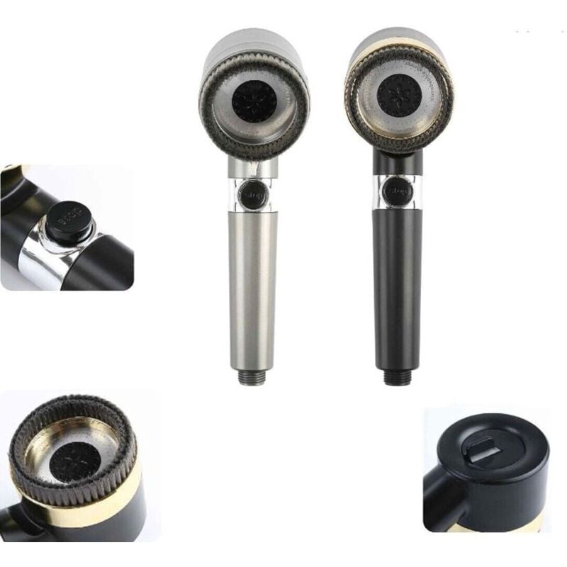 foto del prodotto soffione doccia doccetta filtro multigetto regolabile spazzola corpo 03479