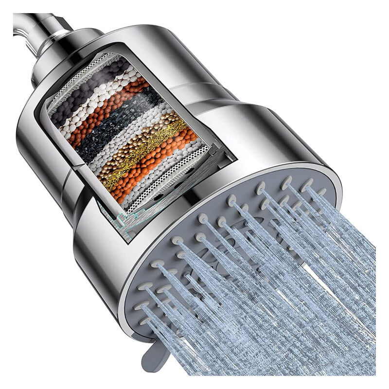 foto del prodotto soffione doccia filtrato, soffione doccia ad alta pressione con filtro per acqua dura, soffione doccia a pioggia, addolcitore d acqua, soffione