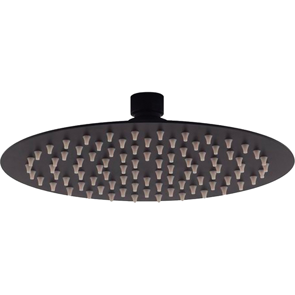 foto del prodotto soffione doccia inox tondo nero 200 mm bagno