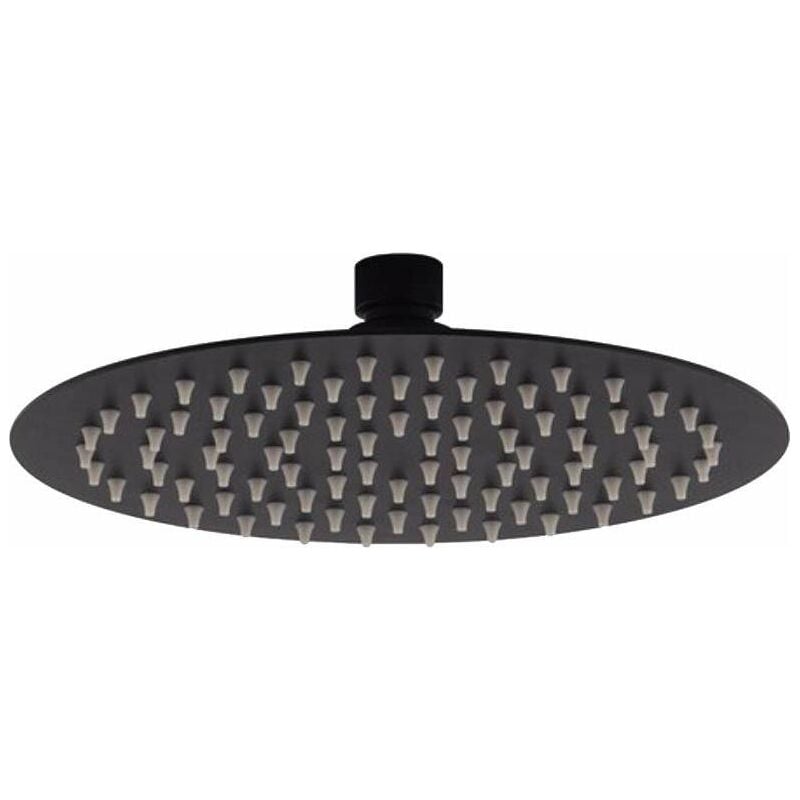 foto del prodotto soffione doccia modello tondo nero opaco tecom lrnr nero opaco - 250 mm