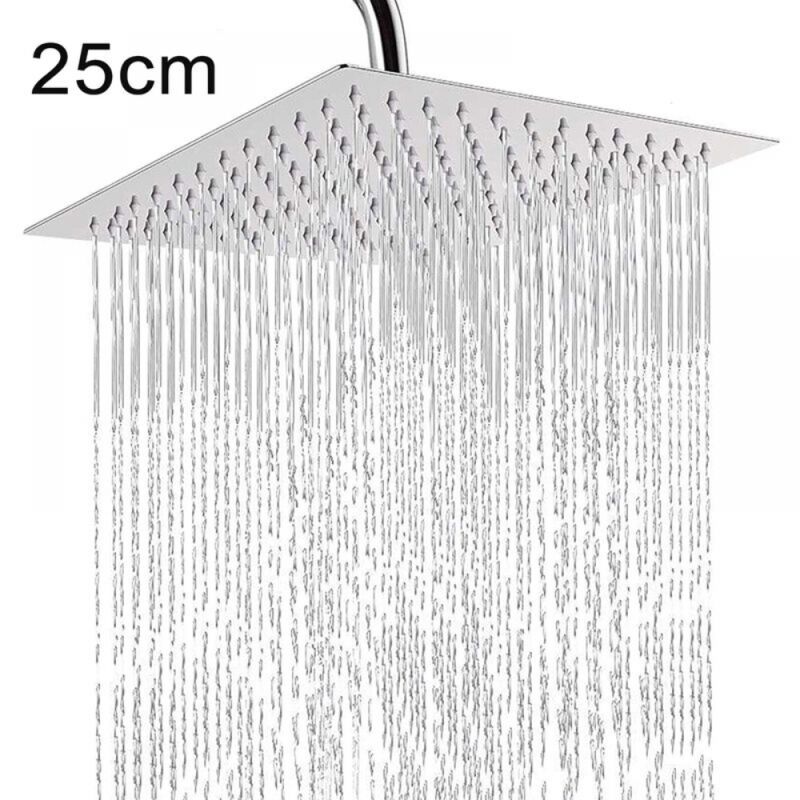 immagine 0 del prodotto soffione doccia quadrato 25x25cm soffione doccia a pioggia regolabile ultrasottile ad alta pressione