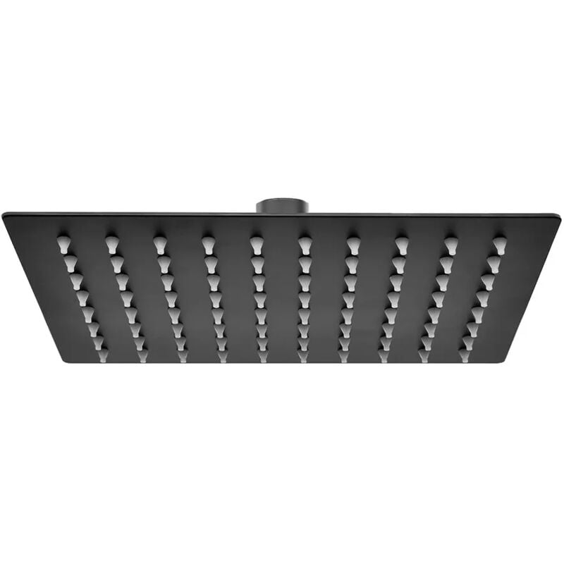 foto del prodotto soffione doccia rettangolare 30x20 cm nero opaco in acciaio inox