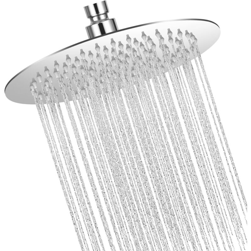 foto del prodotto soffione doccia rotondo da 8 pollici 20 cm, soffione doccia a pioggia, soffione doccia in acciaio inossidabile, acciaio inossidabile 304, girevole a