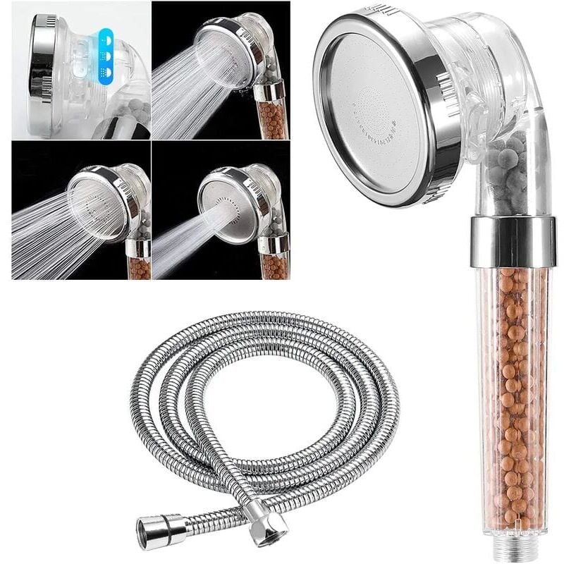foto del prodotto soffione doccia soffione doccia anticalcare con flessibile risparmio idrico doccia con tubo flessibile da 2 m