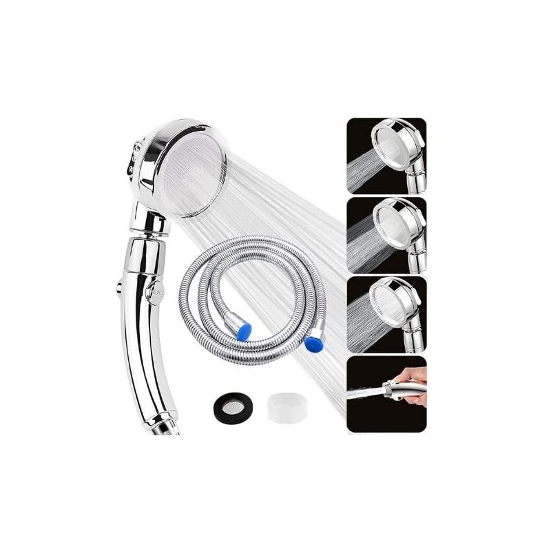 foto del prodotto soffione doccia, soffione doccia anticalcare con tubo flessibile da 2 m e 3 modalit , soffione doccia universale per bagno a risparmio idrico,
