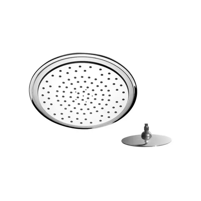 foto del prodotto soffione doccia tondo in abs cromato getto effetto pioggia modello luna 1 2' - 1 getto - 240 mm remer