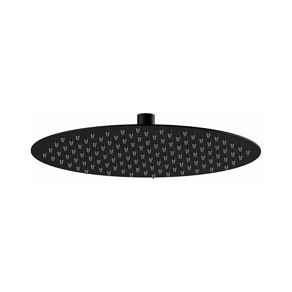 foto del prodotto soffione doccia tondo ultrapiatto nero opaco in acciaio inox