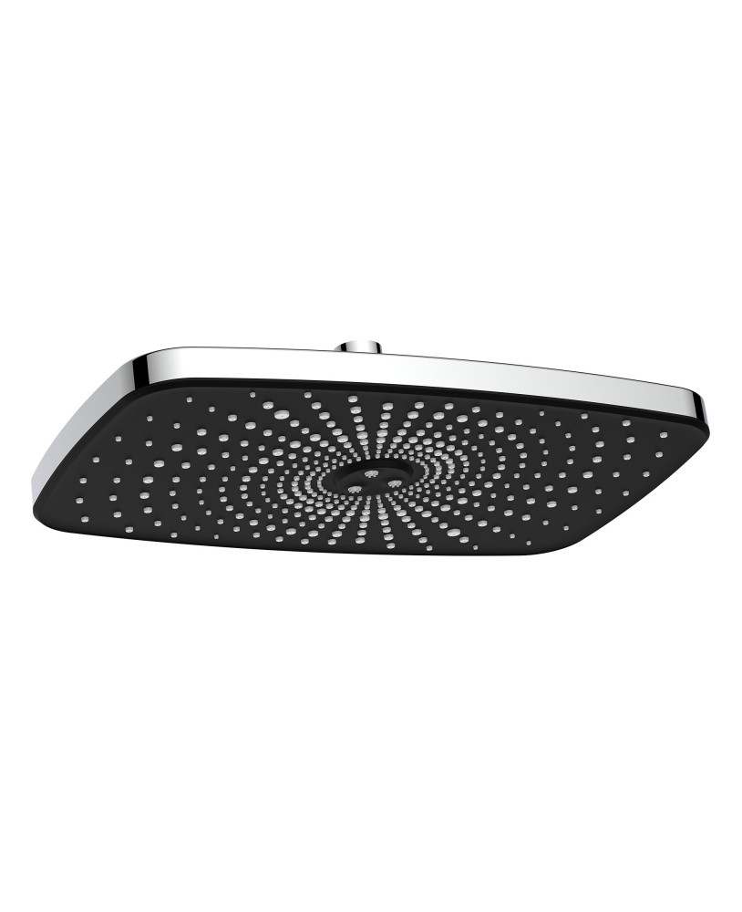 foto del prodotto soffione nero 30x19 cm 1 getto serie vortex square
