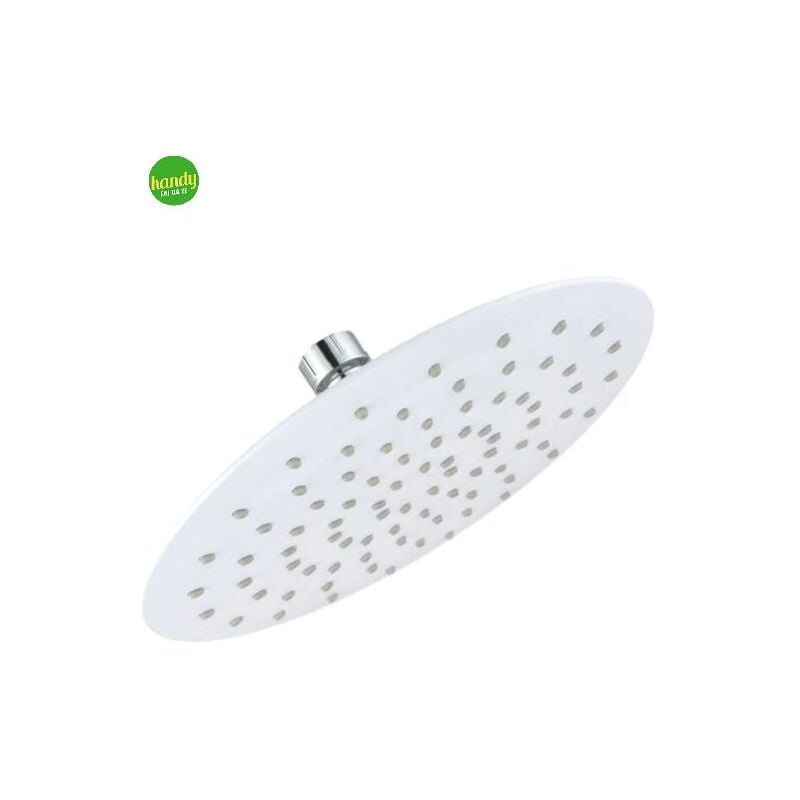 foto del prodotto soffione tondo ambra bathroom leaves in abs cromato e bianco 1 2 22,5 x 22,5 cm