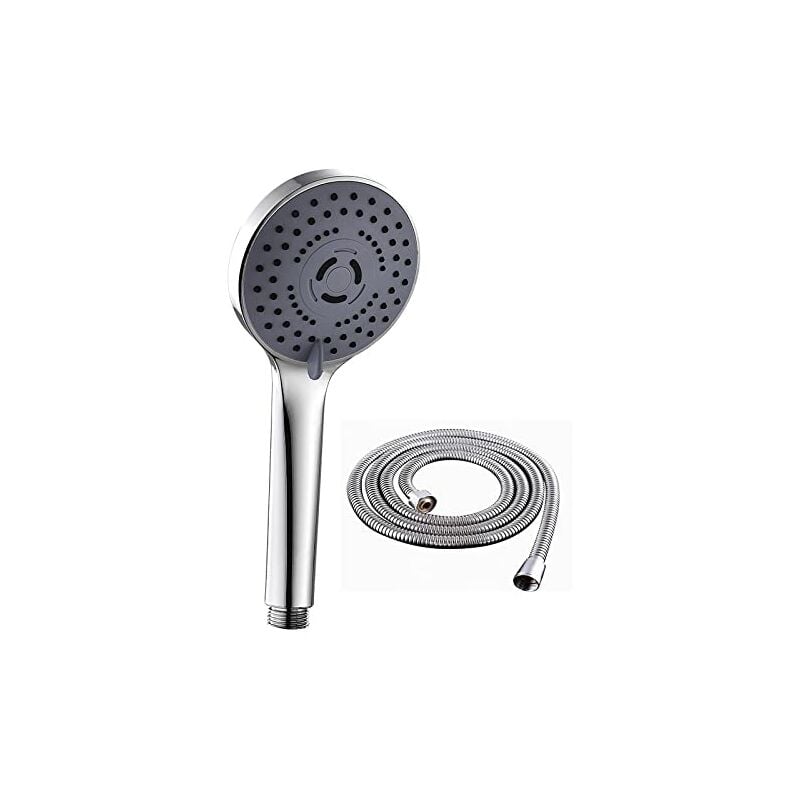 foto del prodotto soffioni doccia,con tubo in pvc 1.5m in omaggio, doccetta anticalcare, con 5 modalit di risparmio idrico ad alta pressione, soffione doccia con
