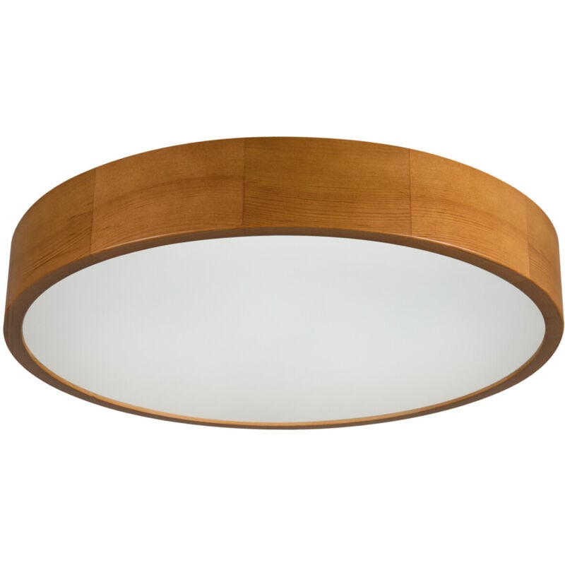 foto del prodotto soffitto rotondo legno vetro design moderno 475mm oro quercia