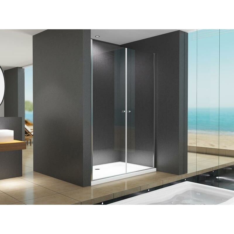 foto del prodotto sofia 155x195 cm porta doccia nicchia doccia vetro trasparente buylando