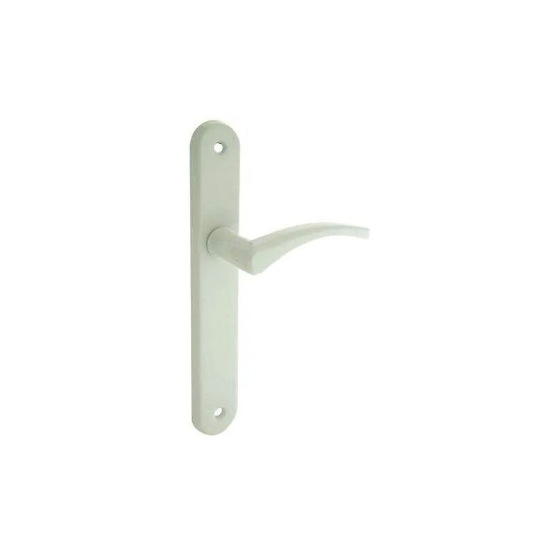 foto del prodotto sofoc set di maniglie per porte con piastra senza foro, alluminio bianco