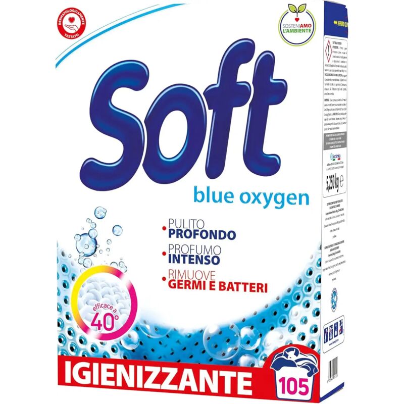 foto del prodotto soft blue oxygen detersivo igienizzante 5250g fustino 105 lavaggi intenso