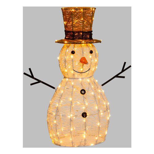 foto del prodotto soggetto natalizio lotti 63945 pupazzo neve 60 led bianco caldo