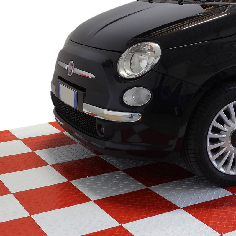foto del prodotto sogi kit da 9 piastrelle 1 mq pav 01 ro1 in pp per officina, garage, autosalone colore rosso