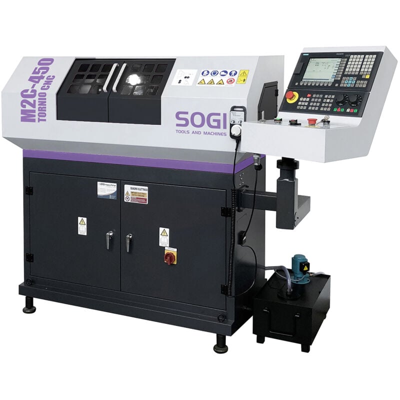 foto del prodotto sogi tornio ad autoapprendimento m2c 450 260 x 450 mm controllo numerico siemens 808d e accessori