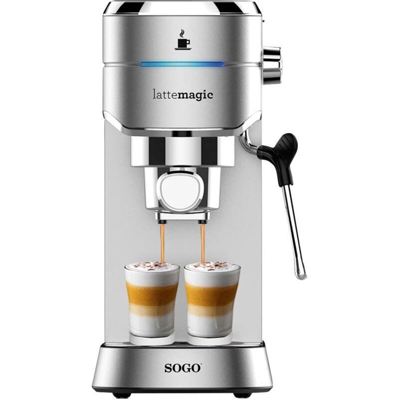 foto del prodotto sogo human technology caf ss 7600 macchina espresso argento 1450 w con ugello schiumalatte