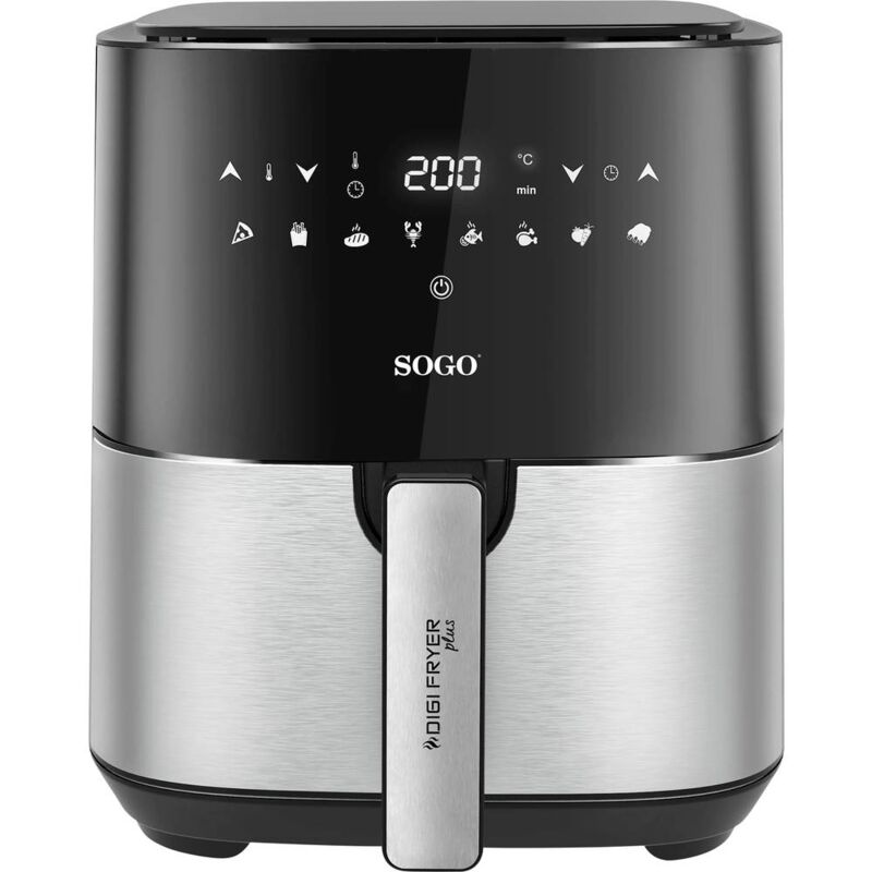 foto del prodotto sogo human technology fre ss 10830 friggitrice ad aria calda 5 l 1450 w acciaio inox, nero