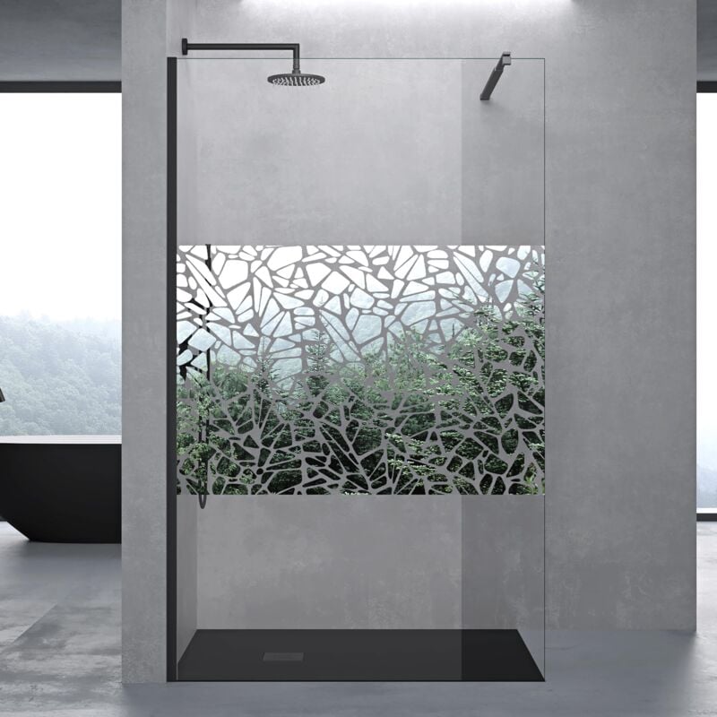 foto del prodotto sogood doporro box doccia walk in 100x200 cm parete doccia anticalcare in vetro temperato 10mm con barra stabilizzatrice regolabile in acciaio inox