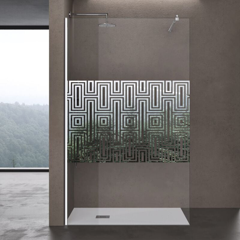 foto del prodotto sogood doporro box doccia walk in 100x200cm, parete doccia anticalcare in vetro da 10mm con braccio sostegno telescopico in acciaio bram1 bremen02dm