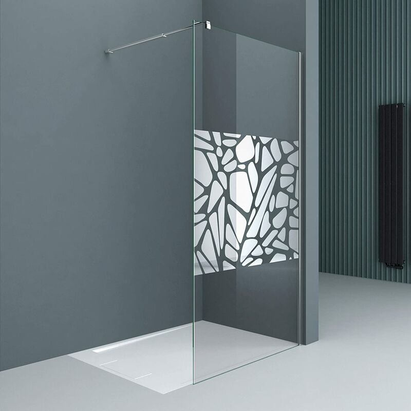 foto del prodotto sogood doporro box doccia walk in 100x200cm, parete doccia anticalcare in vetro da 10mm con braccio sostegno telescopico in acciaio bram3