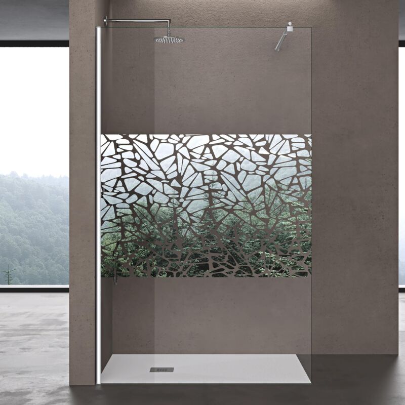 foto del prodotto sogood doporro box doccia walk in 90x200cm, parete doccia anticalcare in vetro da 10mm con braccio sostegno telescopico in acciaio bram1 bremen02bl