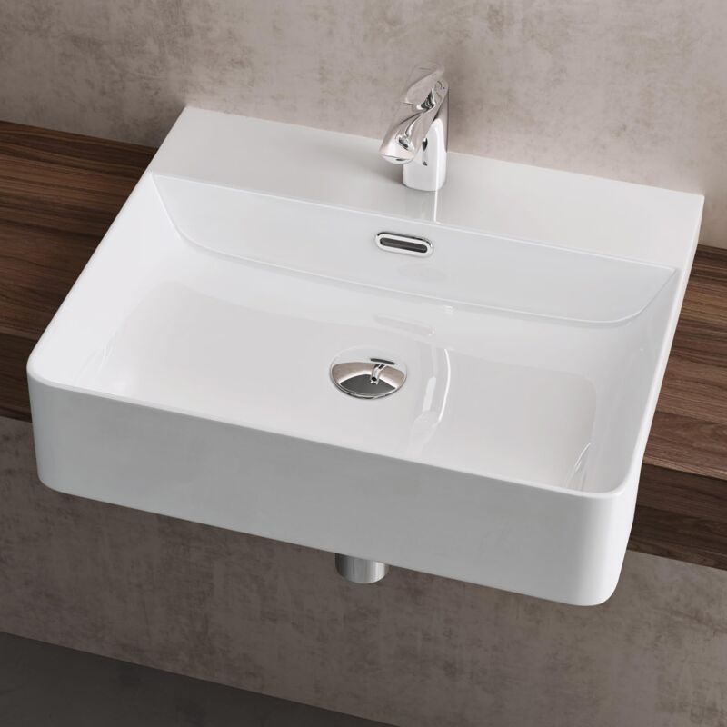 foto del prodotto sogood doporro lavabo da appoggio lavabo da incasso 50,5x42,5x12,5cm, lavandino bagno br ssel702 in ceramica con nano rivestimenti inclusi, bianco
