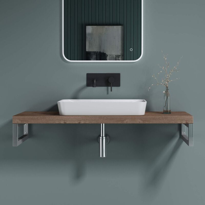 foto del prodotto sogood doporro mensola portalavabo, mensolone per arredobagno sospeso da 45cmx100cm per lavabi d appoggio