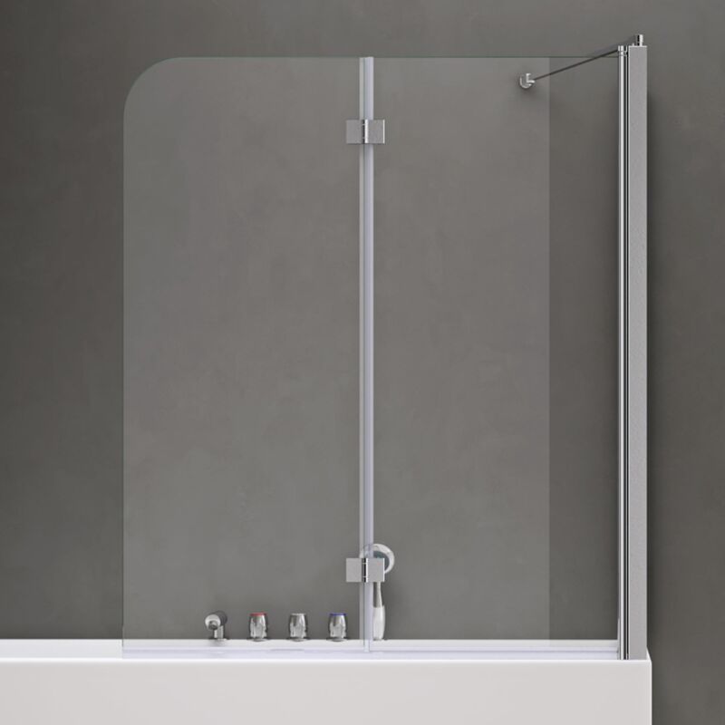 foto del prodotto sogood doporro parete vasca da bagno doccia75x120x140cm, parete sopravasca doccia destra vetro trasparente 6mm cortona113